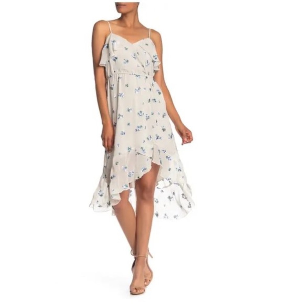 Nanette Lepore Floral Embroidered Faux Wrap Dress